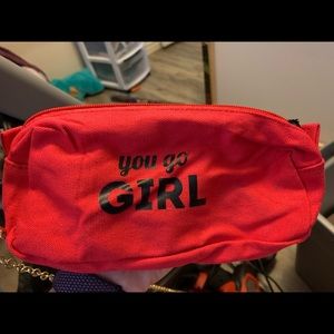 “You go girl” red zipper pouch. Never used.